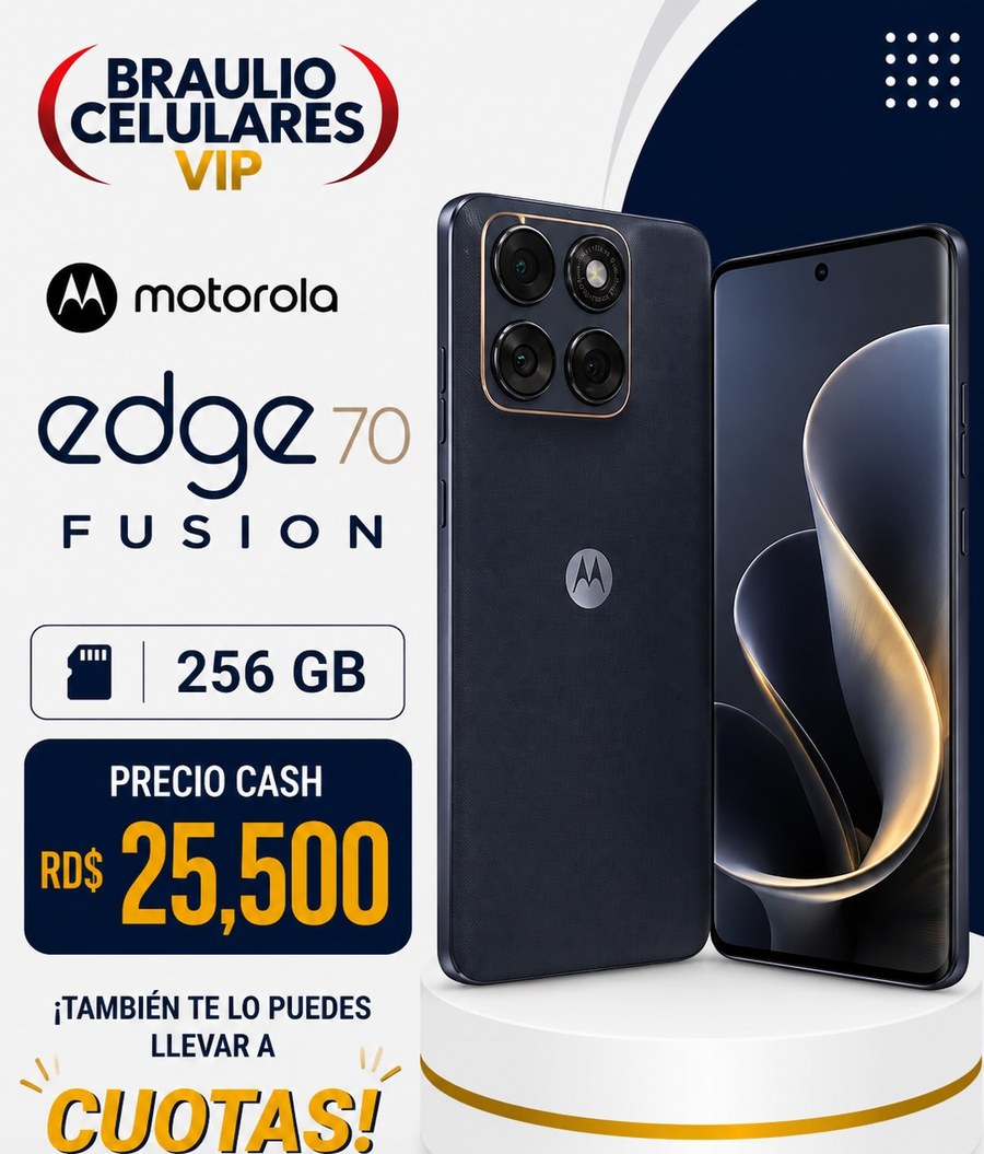 Motorola Edge 70 Fusion, 256 GB, precio cash RD$ 25,500